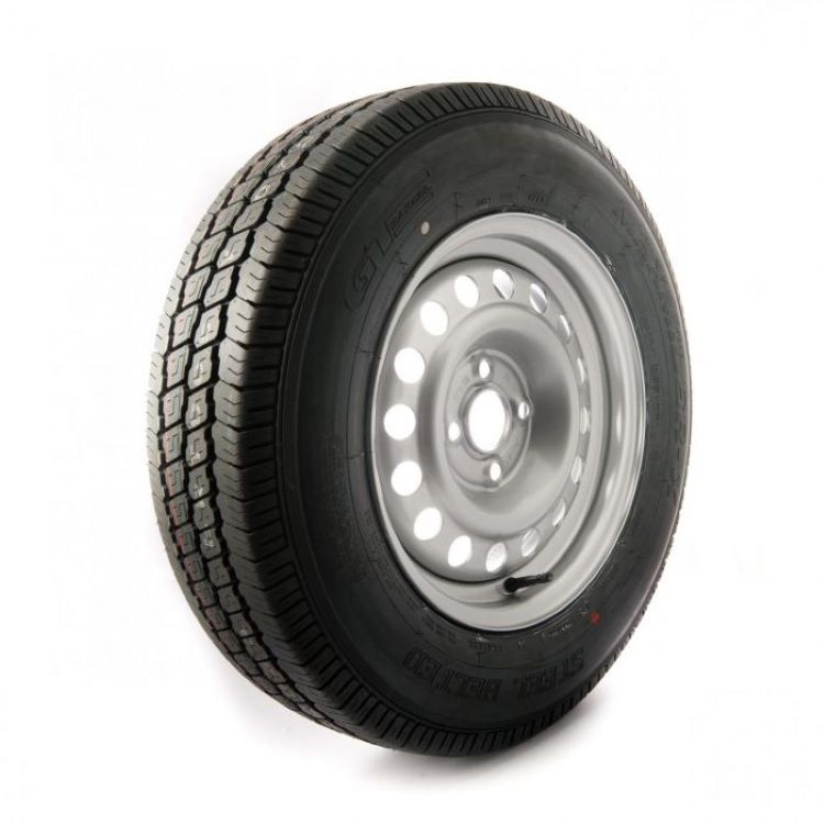 175 R14 C,  8 ply,  4 on 100mm  PCD wheel assembly